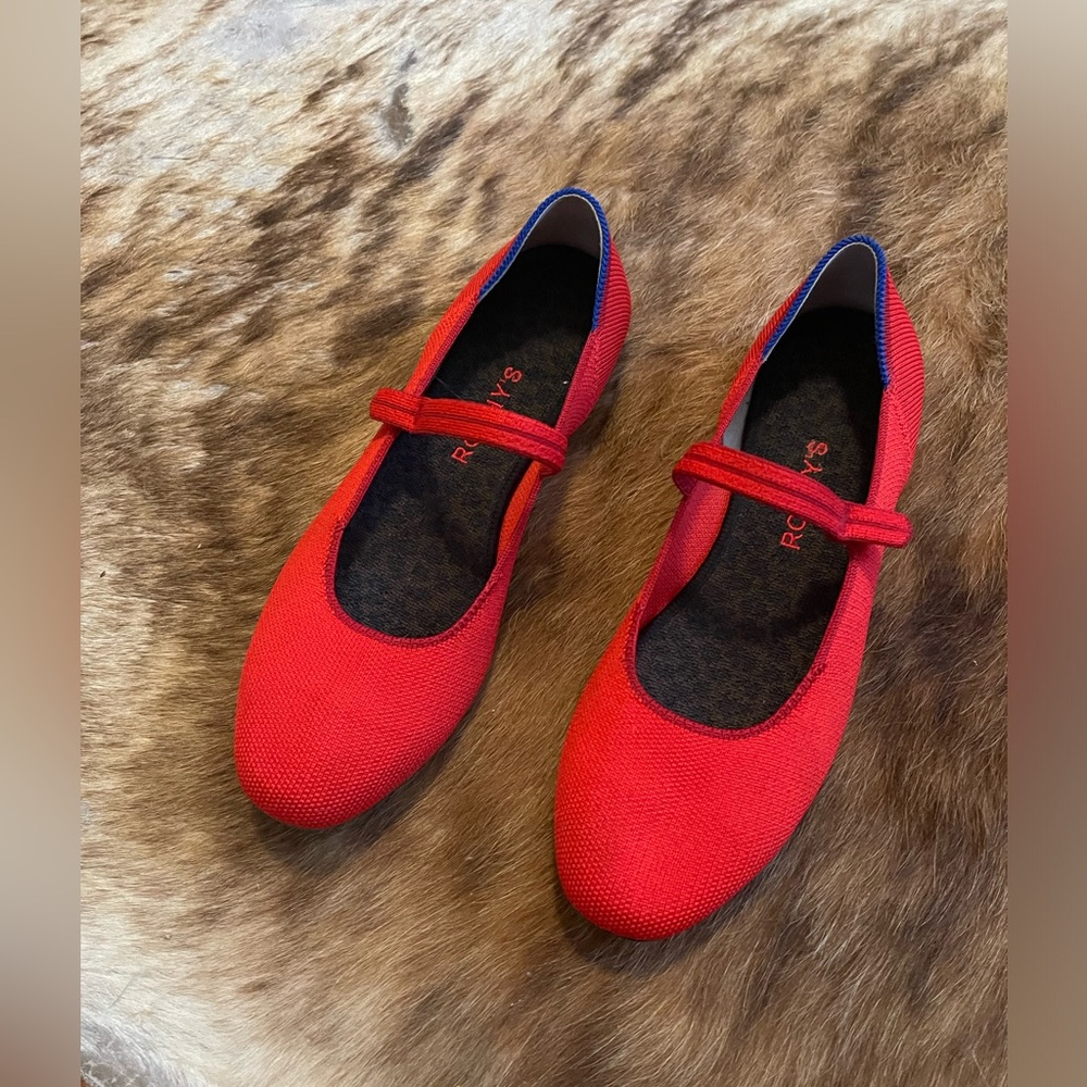 Rothys Red Mary Jane Flats